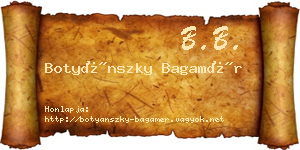 Botyánszky Bagamér névjegykártya